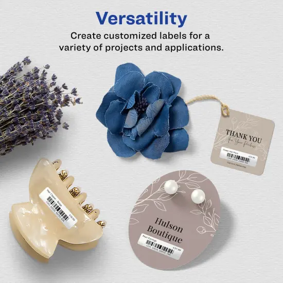 Avery Glossy White Rectangle Labels with Sure Feed, .5" x 1.75" {2}