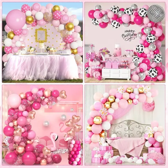 153pcs Pink Balloon Garland (Pink) {5}