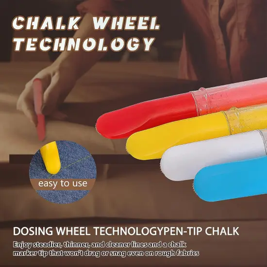 Fabric Chalk Markers for Sewing (Red & Yellow & Blue & White) {3}