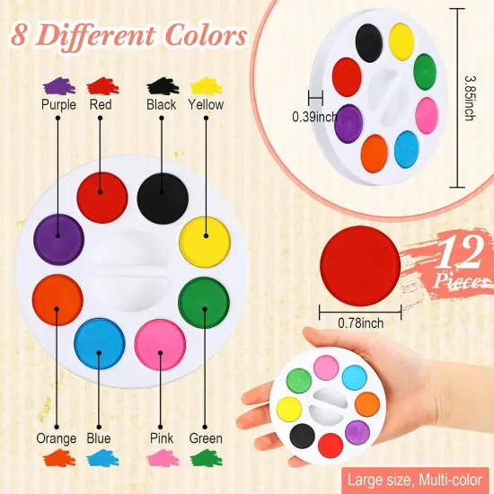 12 Set Pre Drawn Canvas Kit to Paint and DIY Sip Kit Cute Pre Printed Canva with Paints and Brushes Multicolor {3}