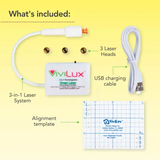 ViviLux 3-in-1 Rechargeable Green Laser System for Sewing & Quilting &ndash; Adjustable Line, Crosshair, and Dot Laser Heads, Secure Magnetic Mount &ndash; for Attachment to Metal Surfaces Only {3}