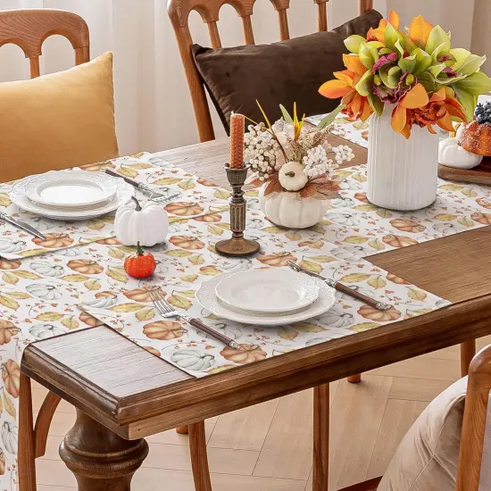 Set of 4 Orange Fall Pumpkin Placemats - 12x18 Inch {5}