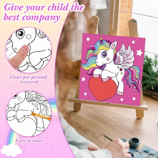 12 Pcs Pre Drawn Canvas to Paint - 8 x 8 Inch (Unicorn) {3}