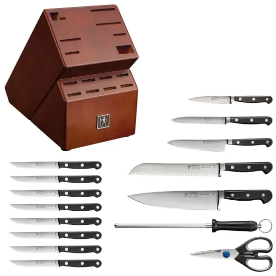HENCKELS Classic Precision 16-Piece Kitchen Knife Set with Block, Chef Knife, Steak Knife Set {6}