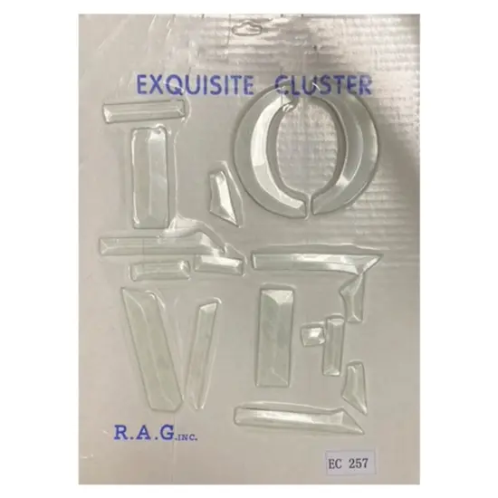 8"x 8" Exquisite Clear Glass Love Bevel Cluster EC257 {3}