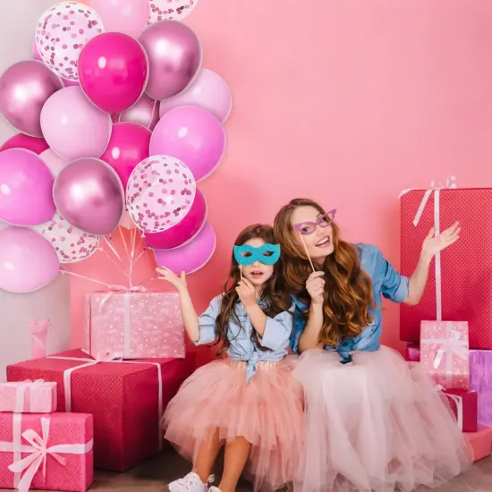 68Pcs Pink Balloons Kit 12 Inch Metallic Pink Balloon(pink) {6}