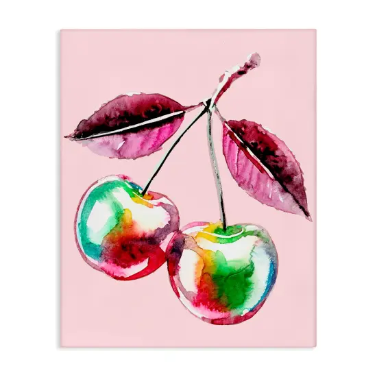 Stupell Industries Chromatic Cherries on Pink Canvas, design by Lil' Rue {1}