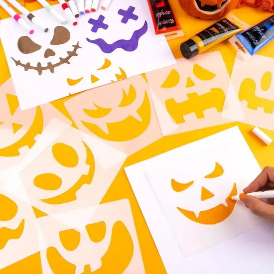 40Pcs Halloween Stencils for Painting Pumpkins 6 Inch Reusable Plastic(Halloween) {4}