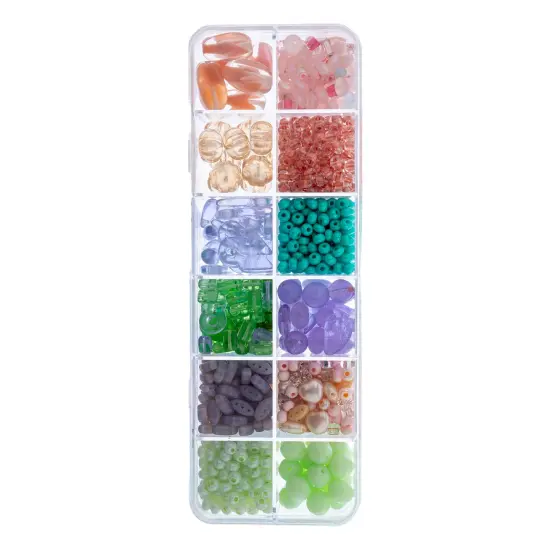 John Bead Mixed Czech Glass Beads Box, 200g Soft Glow {2}