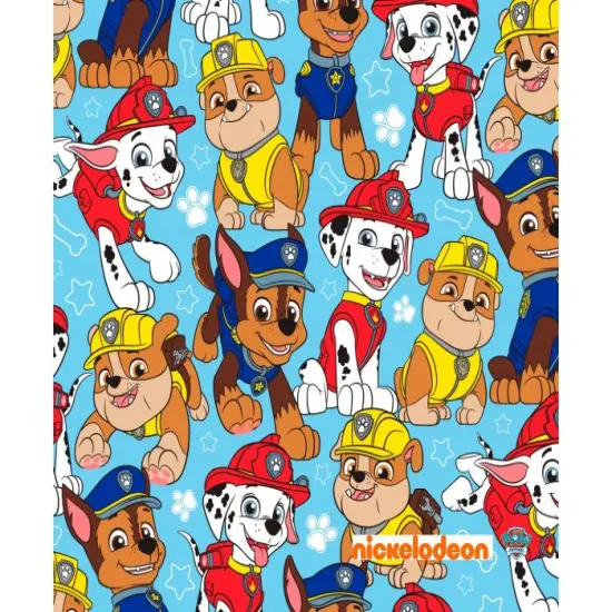 Paw Patrol Guys Blue Cotton Fabric | By the Yard | Sewing and Crafting | 44 inches wide {1}