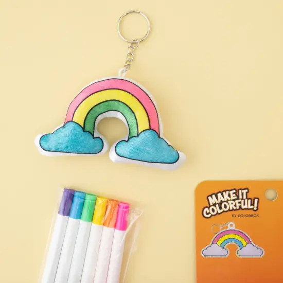 Colorbok Make It Colorful! Color Your Own Bag Charm-Rainbow {6}