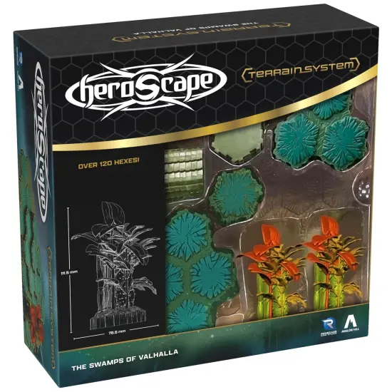 Renegade Games: Heroscape: The Swamps of Valhalla - Terrain System Expansion - 39pcs, Hex-Tile Terrain Pieces, Swamp Underbrush, Landscape Miniatures {1}