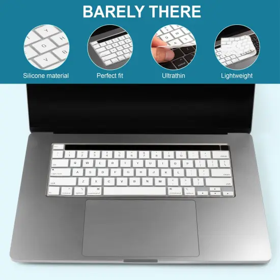 Insten Keyboard Cover Protector Compatible with 2020 Macbook Pro 13", Ultra Thin Silicone Skin, Tactile Feeling, Anti-Dust, White {5}