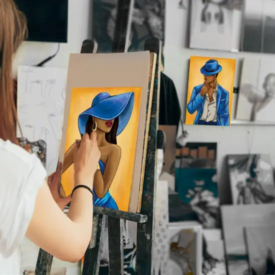 2 Pack Paint and Sip Canvas Painting Kit - Gentleman and Lady Couple {3}