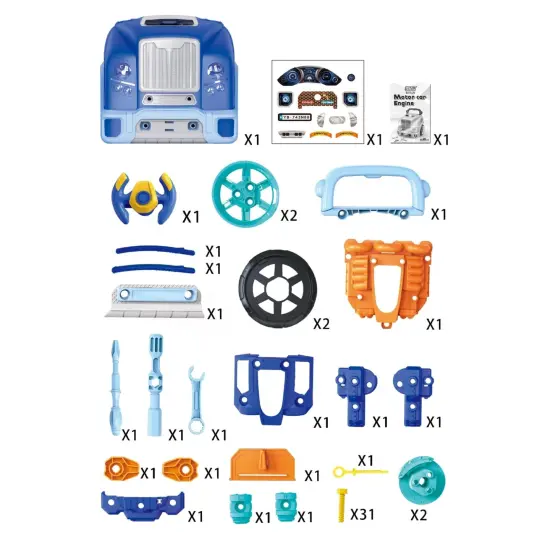 The Bubble Factory: Motor Car Engine Workshop - Blue - Take Apart & Rebuild Mechanical Toy, Battery-Powered, Lights & Sound Effects, Kids Ages 3+ {5}