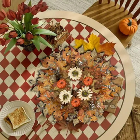 Fall Classic Pumpkin Harvest Wreath (24 Inch) {4}