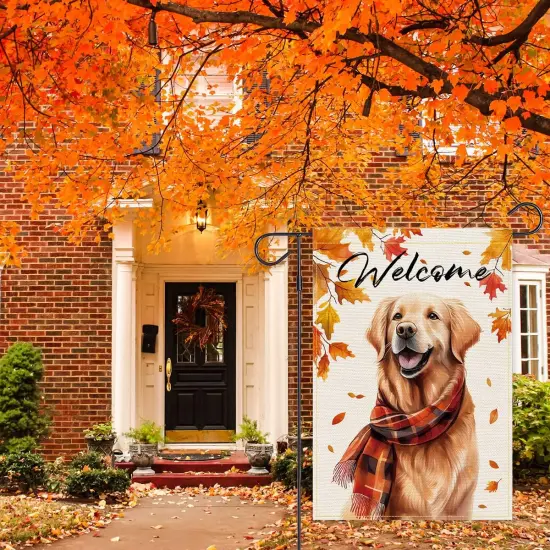 Golden Retriever Fall Dog Garden Flag(Dog 12.5x18) {3}