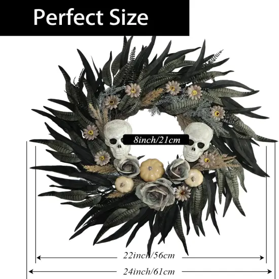 24" Snakeskin Leaves Halloween Wreaths {3}