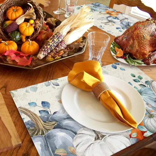 Blue Pumpkin Placemat for Dining Table Decorations(Blue Pumpkin) {5}