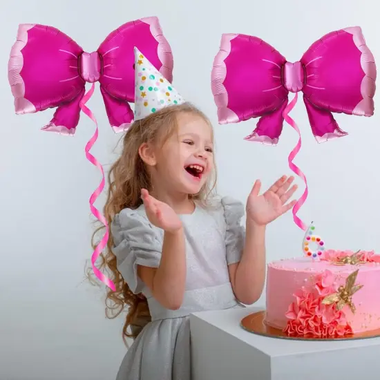 36 Inches Bow Foil Balloon Huge Bowtie Pink (Hot Pink) {2}