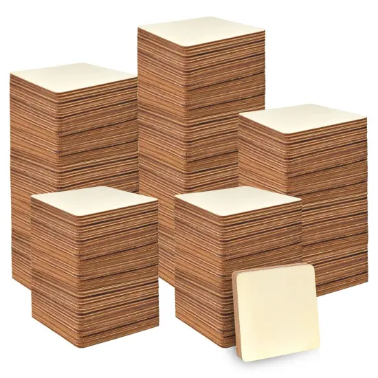 120 Pieces 2 Inch Unfinished Wooden Square Blank Natural Wood Slices Wooden Cutout Tiles for DIY Crafts Home Decoration Painting Staining {1}