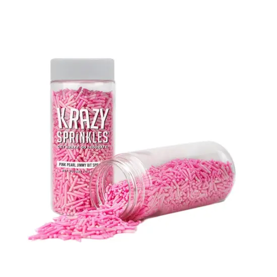 Krazy Sprinkles - Pink Pearl Jimmies (1/2 Cup, 1x Jar) for Cakes, Ice Cream & Cookies {2}