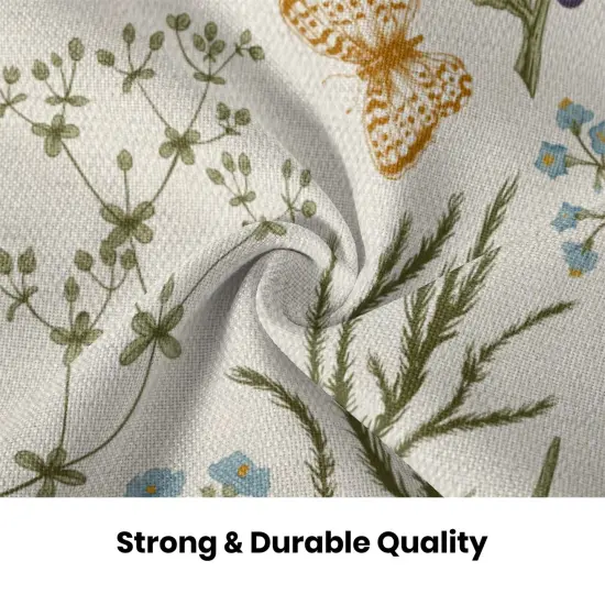 Spring Pillow Covers 18x18 Inch Set of 2,Sage Green Wild Flower Plant Throw Pillows Case,Seasonal Floral Outdoor Decorative Square Linen Farmhouse Decor Cushion Covers for Home Sofa Bed Couch {2}