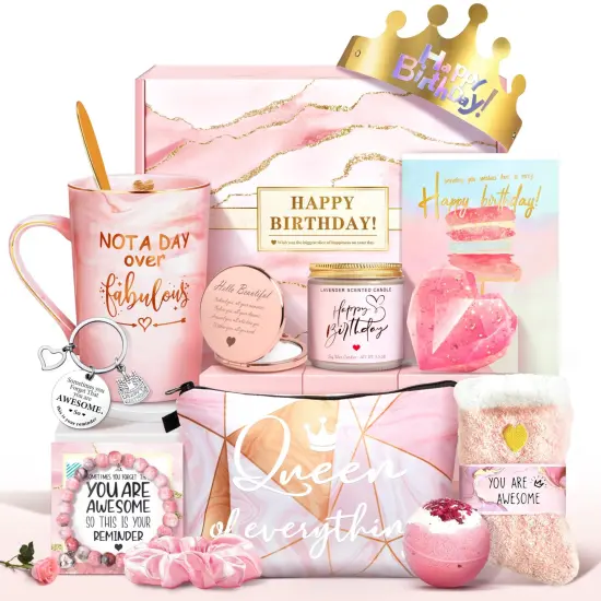 Jumway Not A Day Over Fabulous Mug Gifts Set- Birthday Gifts for Women - Funny Birthday Gift Ideas for Her,Friends, Coworkers, Her, Wife, Mom, Daughter, Sister, Aunt Ceramic Marble Mug 14 Oz {1}