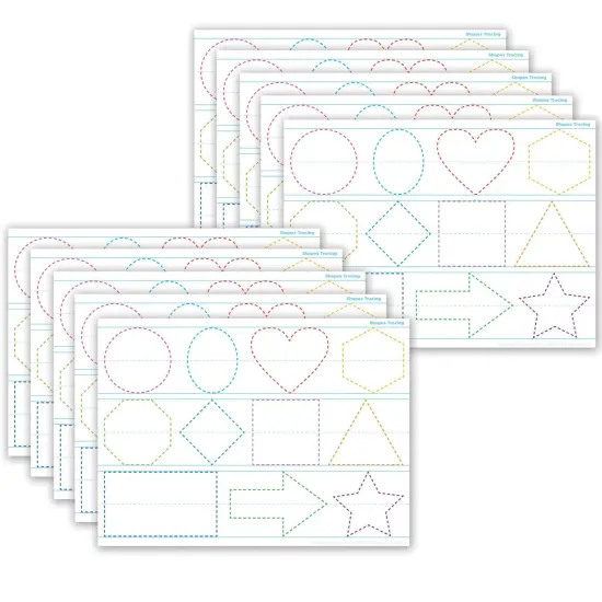 Smart Poly&reg; PosterMat Pals&trade; Space Savers, 13" x 9-1/2", Shapes Tracing, Pack of 10 {1}