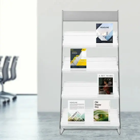 Freestanding Magazine Rack Home Office Comic Display Organizer Stand 4 Tiers {2}