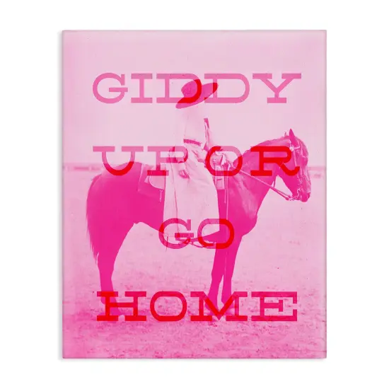 Stupell Industries Giddy Up or Go Home Canvas Wall Art Design by Daphne Polselli {1}