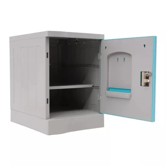 2-tiers Storage Cabinet Bedroom Lockable Storage Cabinet Nightstand With Keys {4}