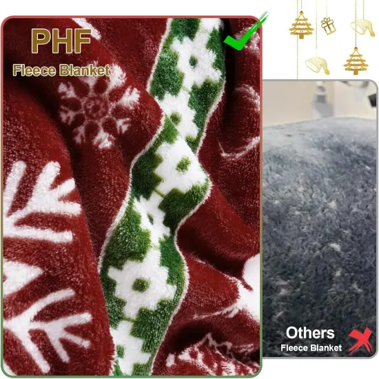 Printed Fleece Blanket Twin Size, No Shed No Pilling Ultra Soft Plush Cozy Xmas Prints Theme Home Décor Flannel Blanket for Bed, Sofa, Couch and Gift, 66" X 90", Rindeer {6}