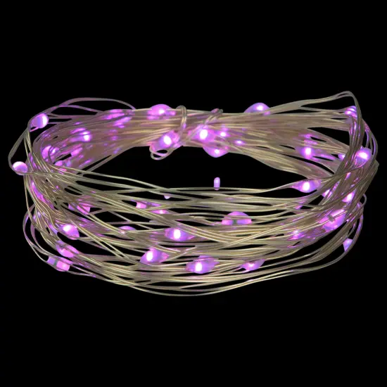 Northlight Micro Fairy Christmas Lights - Purple LED - 16' Copper Wire - 50ct {4}