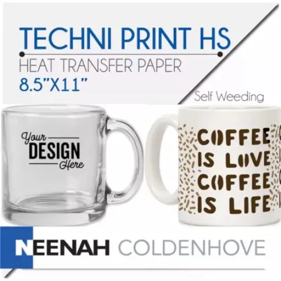 NEENAH TECHNIPRINT HS (Hard Surfaces) LASER TRANSFER PAPER 100 SHEETS 8.5"X11" {1}