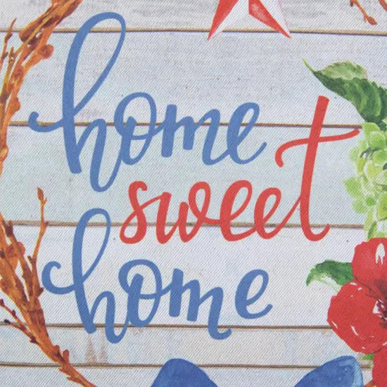 Northlight Home Sweet Home Wreath Patriotic Outdoor Garden Flag - 18" x 12.5" Red {5}