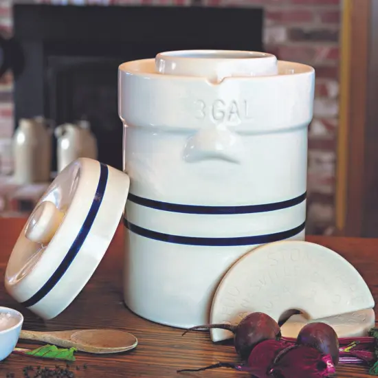 Ohio Stoneware 3 Gallon Fermentation/Preserving Crock Set - Great for Pickling and Sauerkraut!! {5}