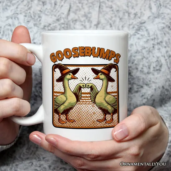 Goosebumps Mug, Retro Best Friend Halloween Goose Gift {2}
