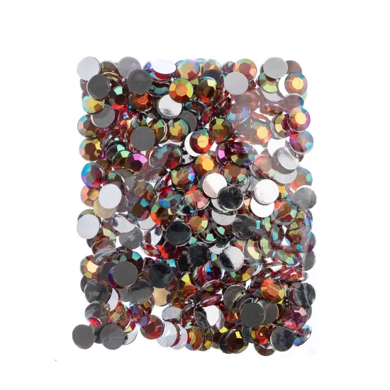 John Bead 12mm (SS50) Round Acrylic Flat Back Rhinestones, 400pcs Red AB {4}