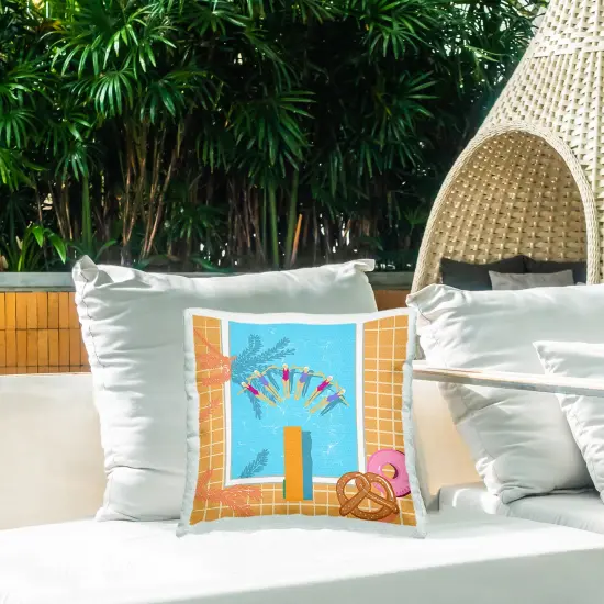 In Sync Pool Swimmers Outdoor Printed Pillow Design by Ashley Singleton, 18 x 7 x 18 {2}