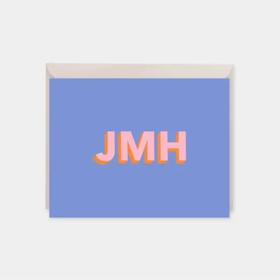 Monogram Note Cards with 3D Type {1}