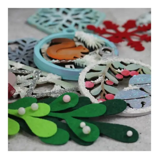 Rosa Talent Winter Story 7 - Set of bases for decoration on fiberboard. 3.54*3.15 inches. 3pcs. {2}