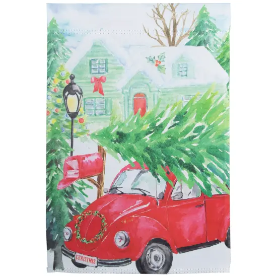 Northlight Red Car and Christmas Tree Outdoor Garden Flag 12.5" x 18" {3}