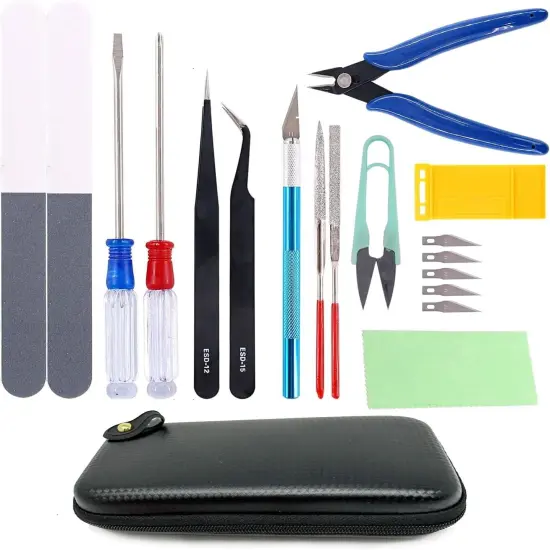 Pixiss Gundam Model Tool Kit - Essential Hobby Tools for Plastic Model Building, Miniature Crafting, and Gundam Model Kits - Complete Model Kit Tool Set {1}