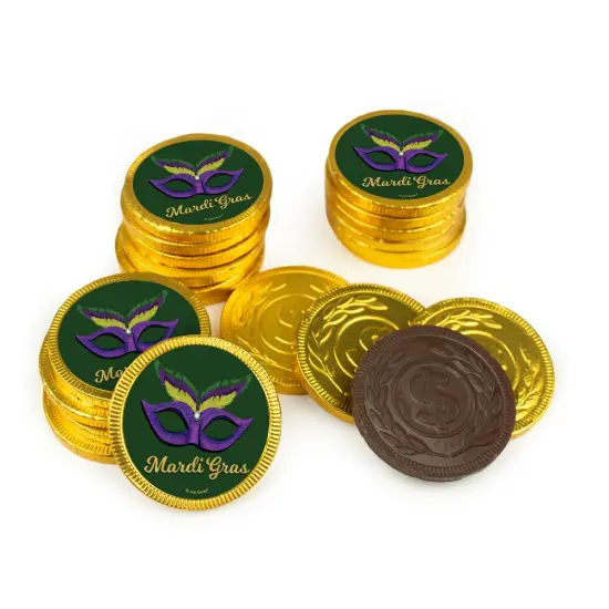80ct Mardi Gras Candy Chocolate Coins Party Favors (80 Pack) - Masquerade - By Just Candy {1}