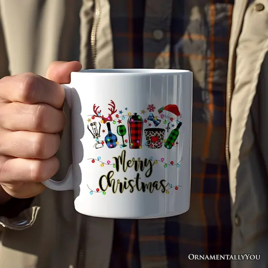 Bartender Buffalo Plaid Christmas Mug Gift {2}