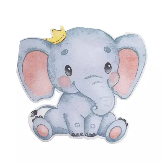 20 Blue Elephant Shaped Disposable Beverage Cocktail Paper NAPKINS Party Events {1}