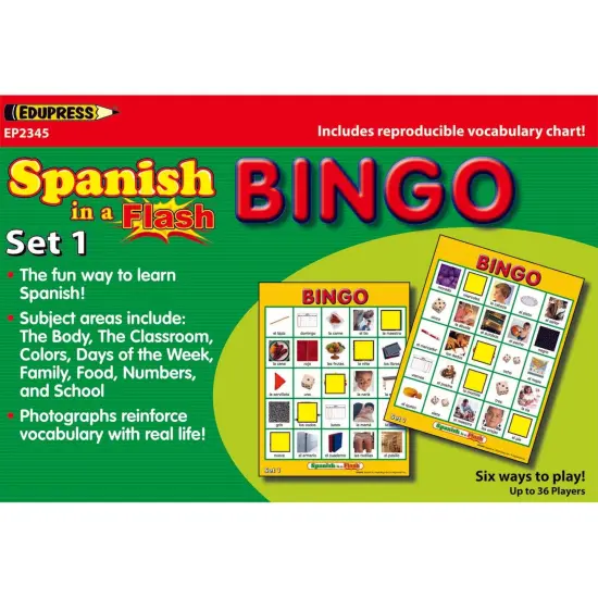 Spanish in a Flash&trade; Bingo, Set 1 {1}