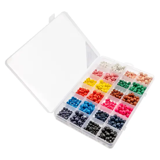 John Bead 840-Piece Assorted Wood Bead Jewelry Making Beads Box Assorted Colors {3}