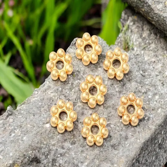 *100* 18k Gold Plated Daisy Heishi Spacer Beads - Choose Your Size {4}
